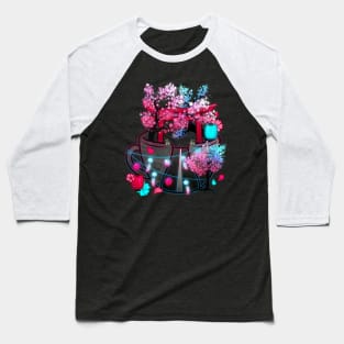 Cyberpunk Sakura Teacup Baseball T-Shirt